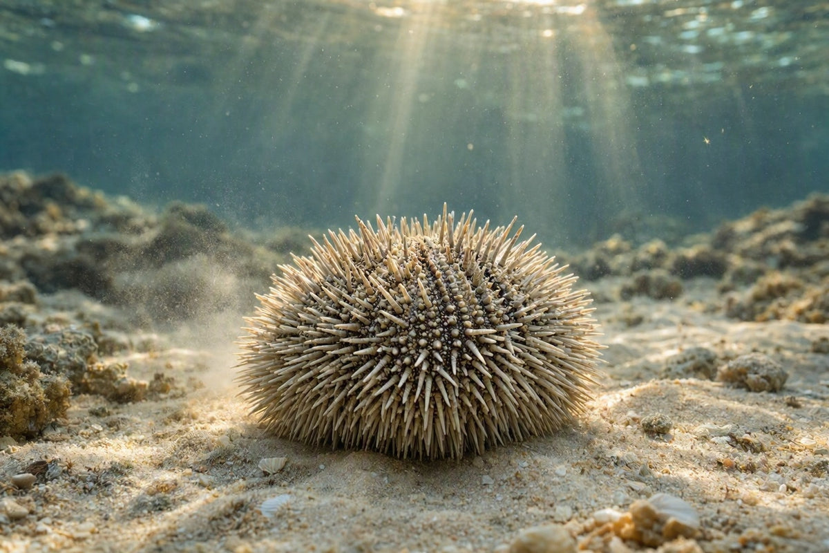 Fossiler Seeigel Echinoidea – Originales Fossil